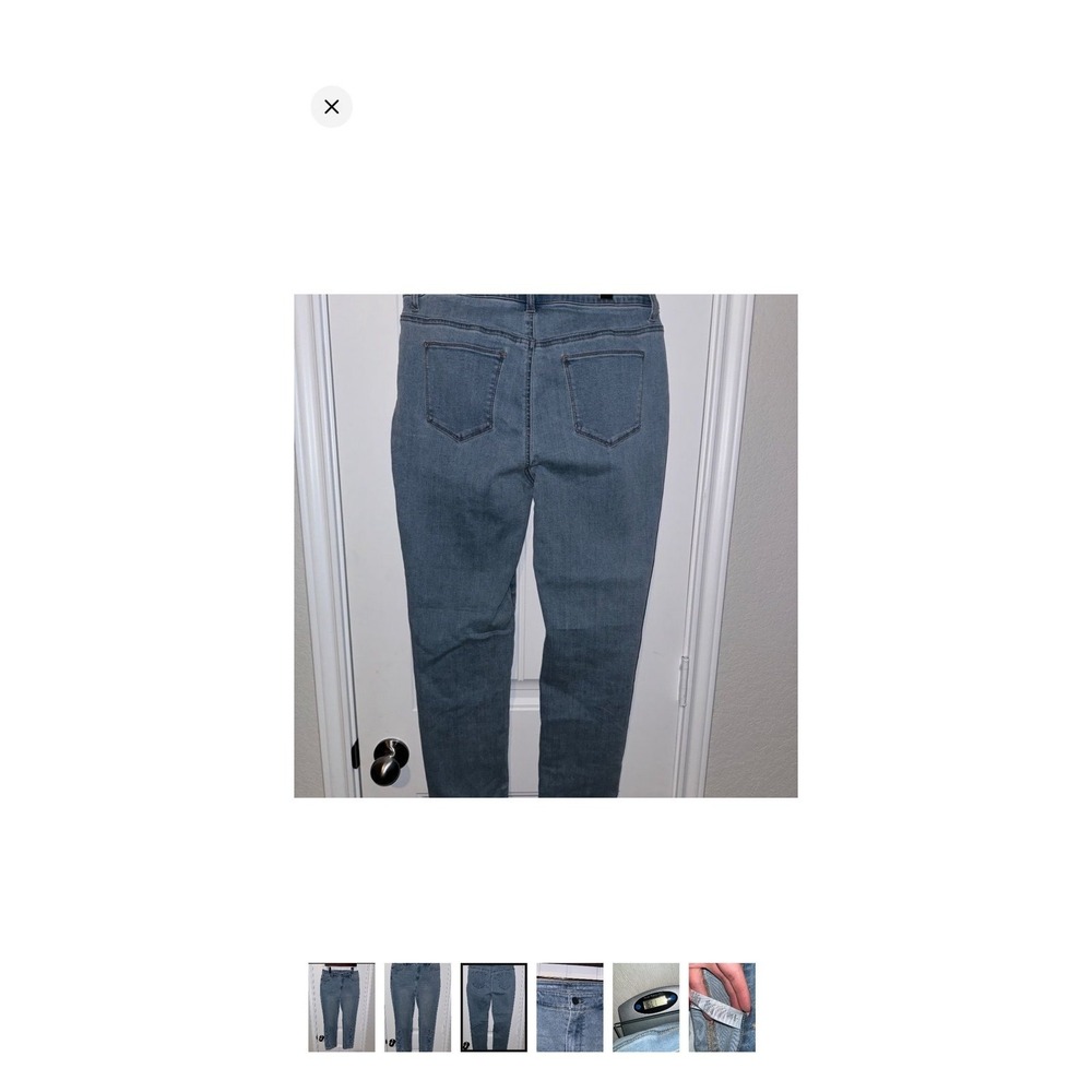 Chico's girlfriend embroidered jeans light wash stretchy fit size 8 - Picture 2 of 5